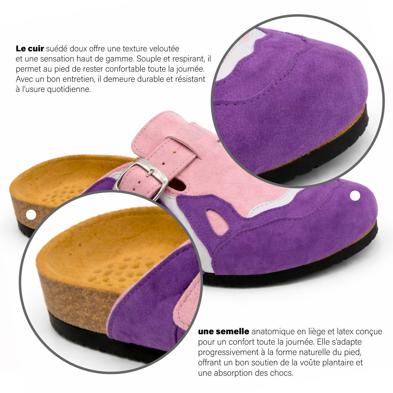 Pellmaro Sabot en suède Rose bébé / Violet