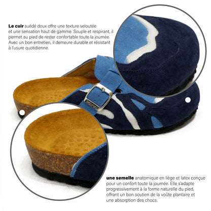 Pellmaro Sabot en suède Bleu