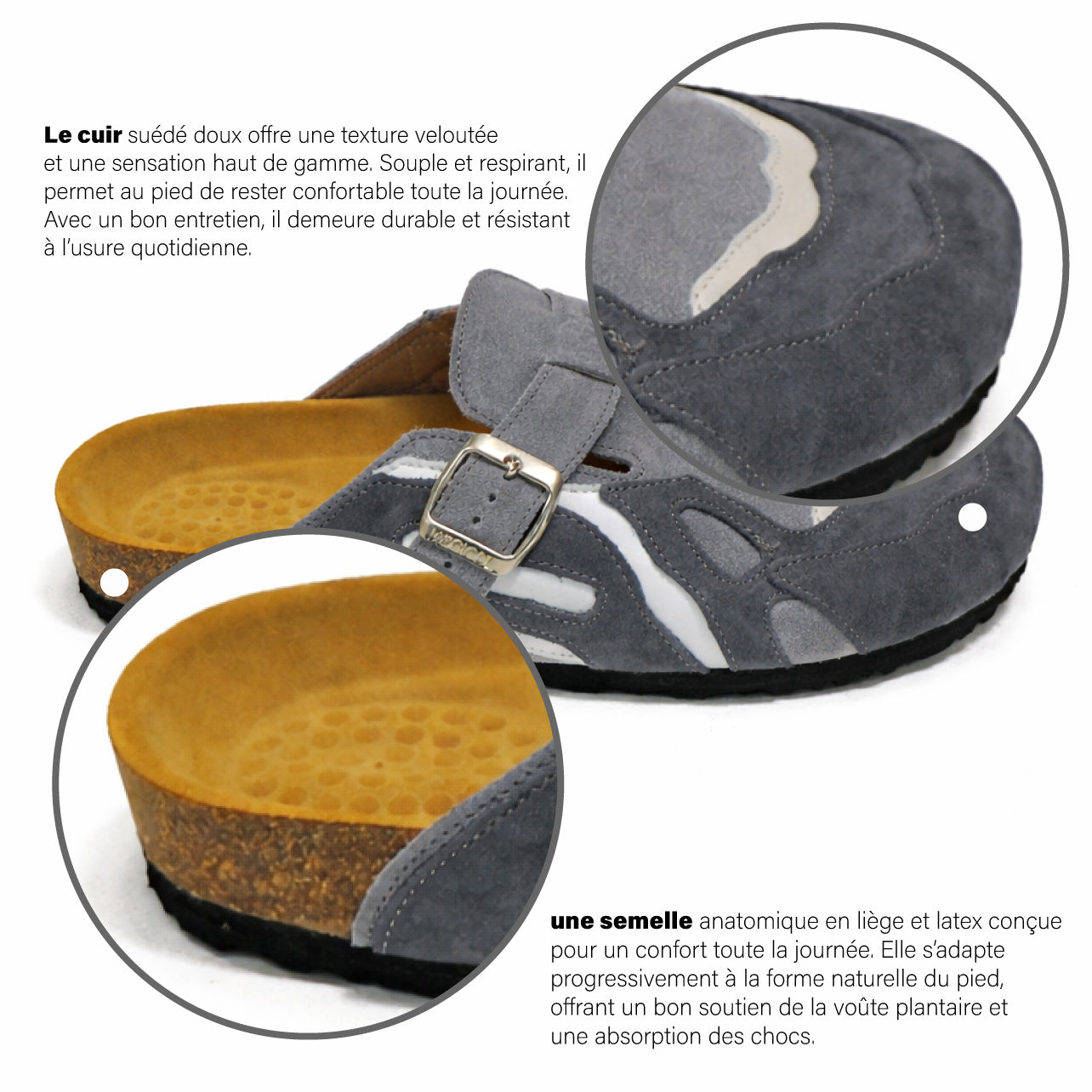 Pellmaro Sabot en suède Gris