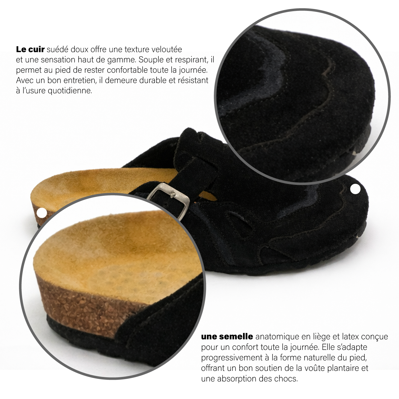 Pellmaro Sabot en suède Noir