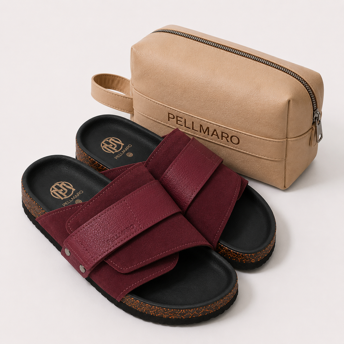 Sandales Femme Atlas en Cuir & Daim -  burgundy