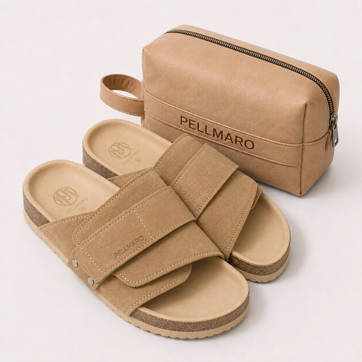 Sandales Femme Atlas en Cuir & Daim - Beige