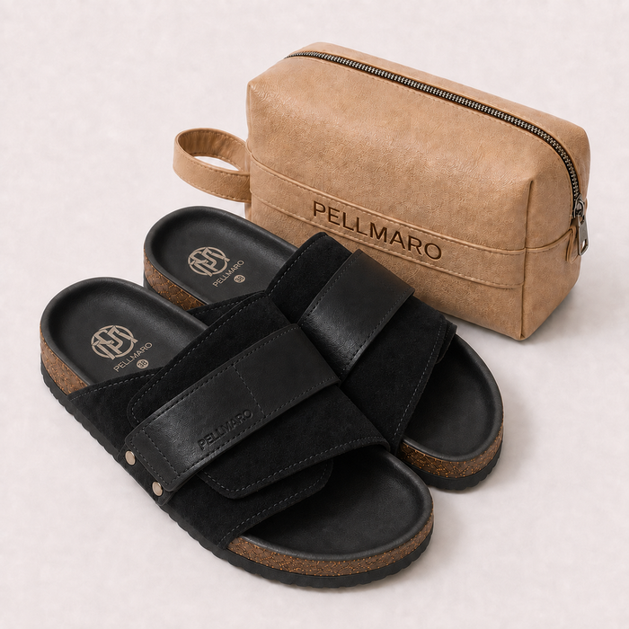 Sandales Femme Atlas en Cuir & Daim - Noir