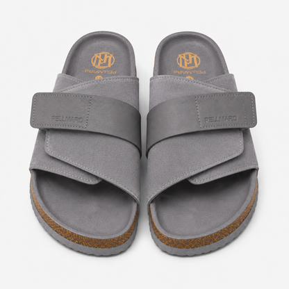 Sandales Atlas en Cuir & Daim -- Gris Minéral