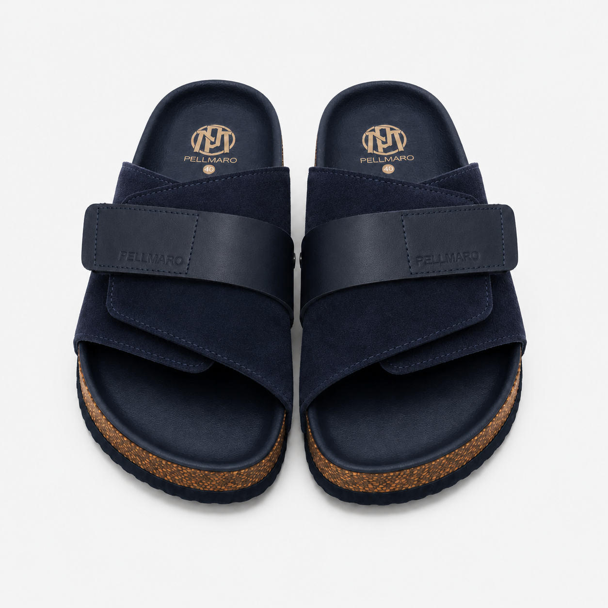 Sandales Atlas en Cuir & Daim -- Bleu Marine