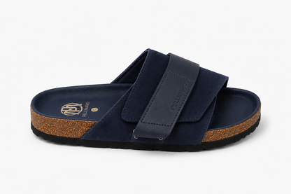 Sandales Atlas en Cuir & Daim -- Bleu Marine