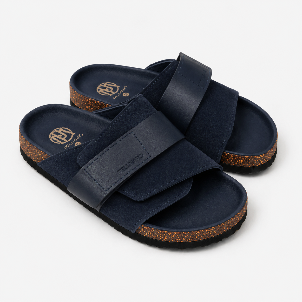 Sandales Atlas en Cuir & Daim -- Bleu Marine