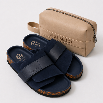Sandales Atlas en Cuir & Daim -- Bleu Marine