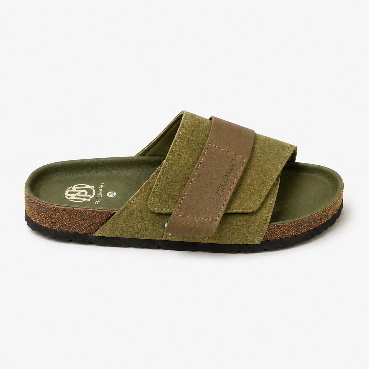 Sandales Atlas en Cuir & Daim -- Vert Olive