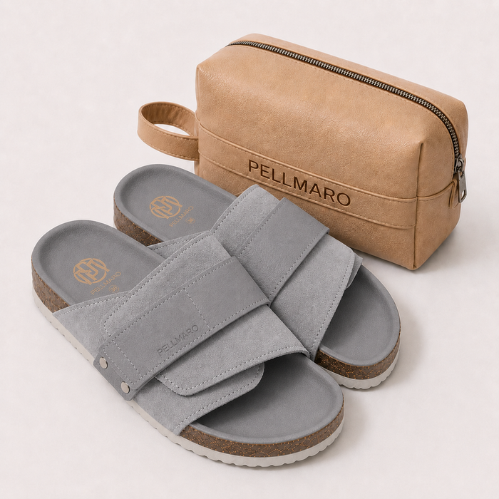 Sandales Femme Atlas en Cuir & Daim - Gris