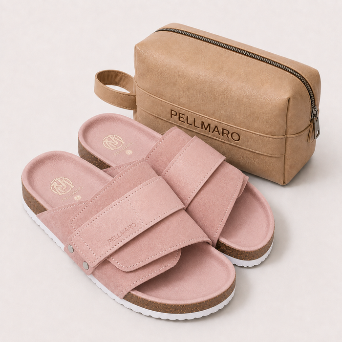 Sandales Femme Atlas en Cuir & Daim -  Rose