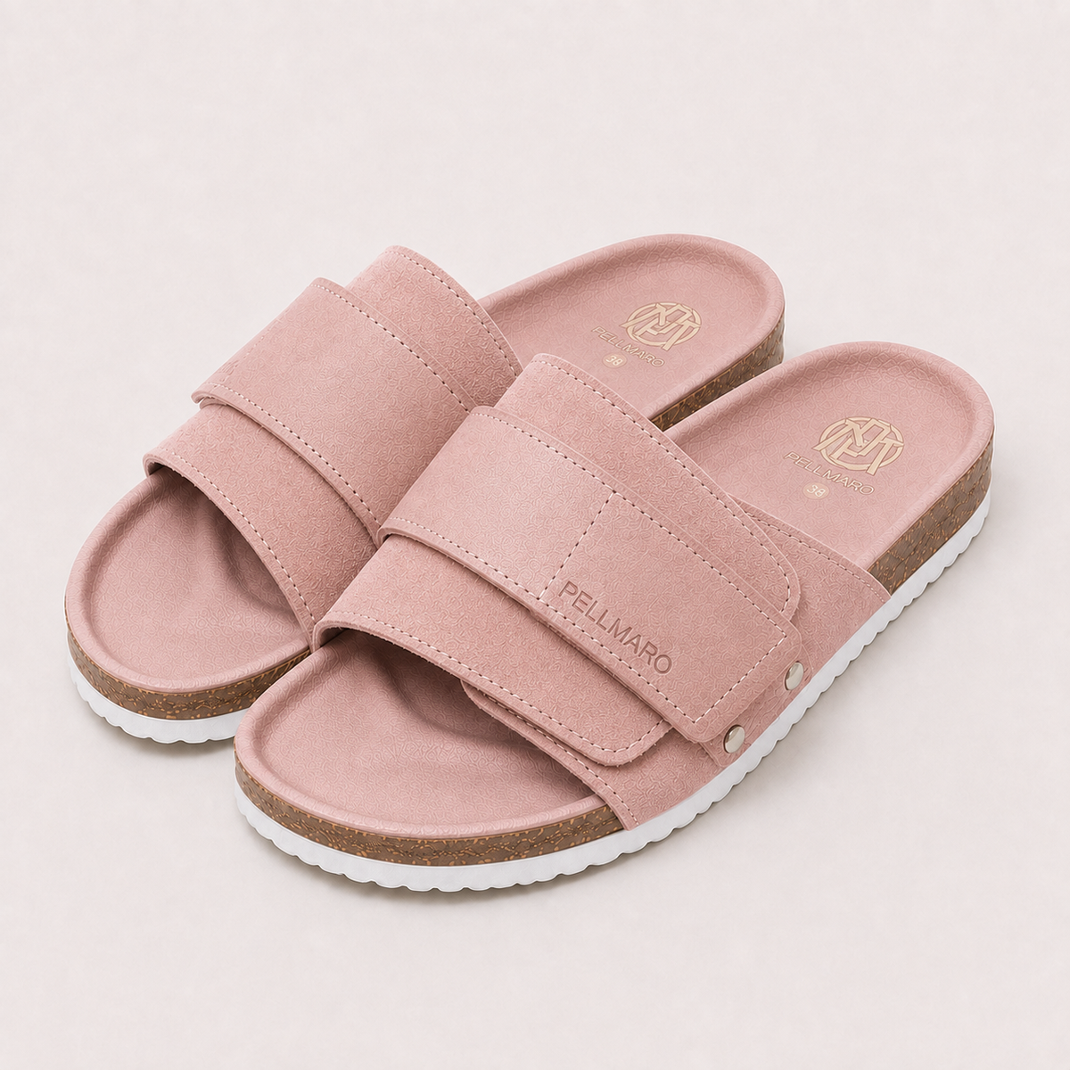 Sandales Femme Atlas en Cuir & Daim -  Rose