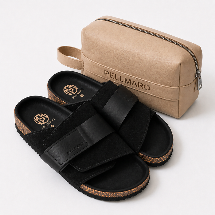 Sandales Atlas en Cuir & Daim -- Noir