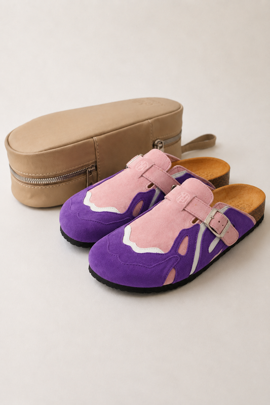 Sabots Premium Pellmaro Nomade — Rose bébé & Violet