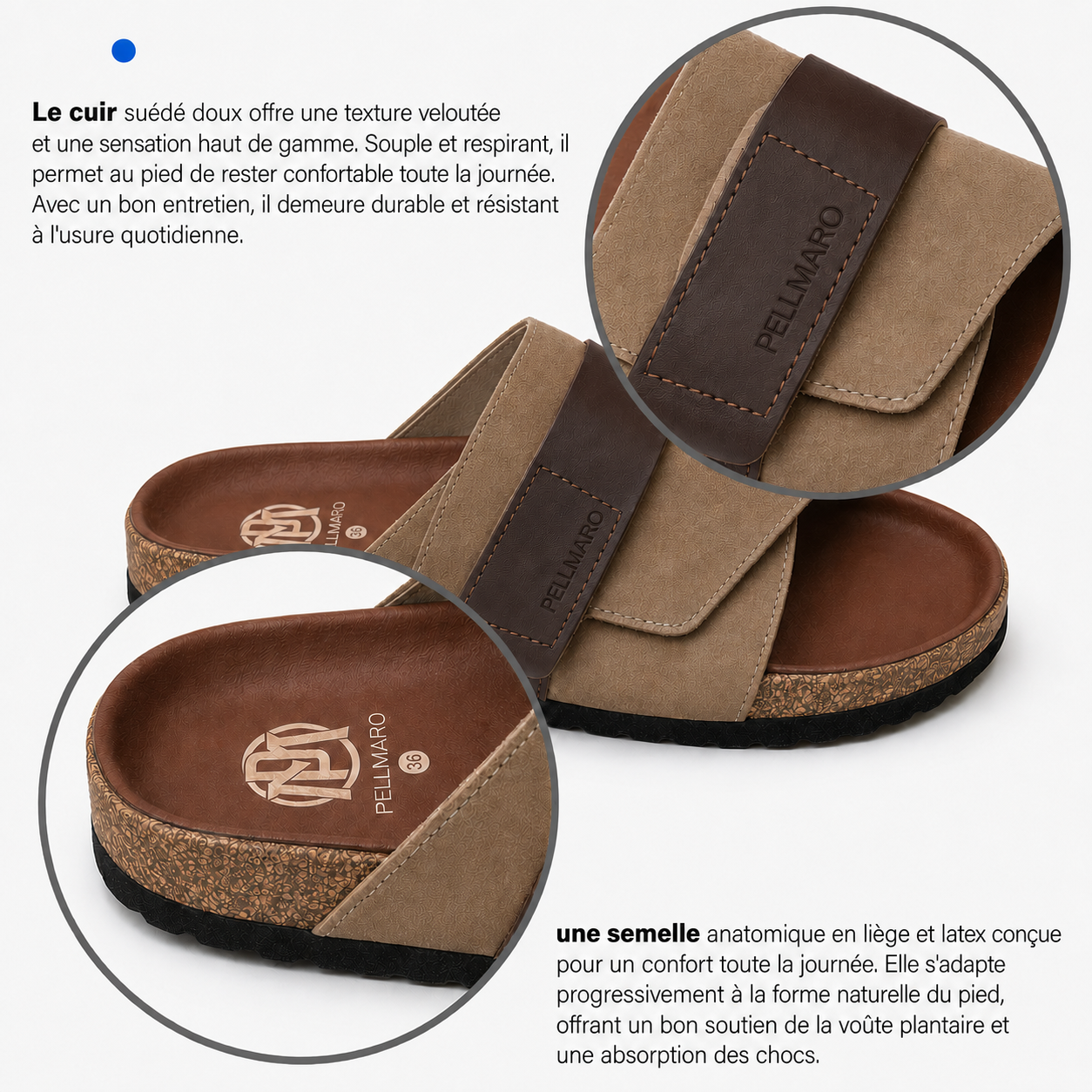 Pellmaro Sandale Daim Beige