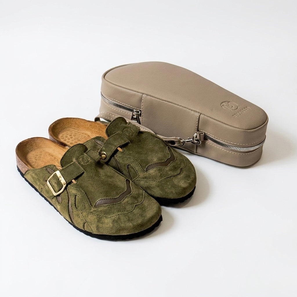 Pellmaro Sabots Daim vert olive