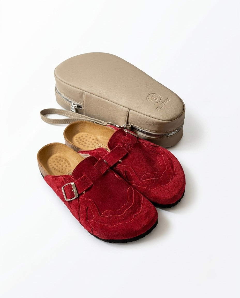 Pellmaro Sabots Daim Rouge