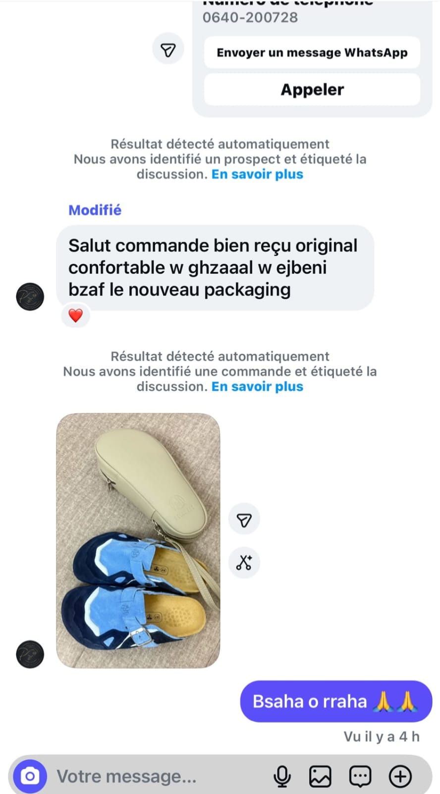 Capture d'écran d'un avis client Pellmaro