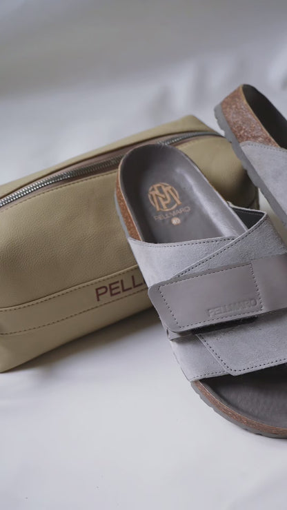 Sandales Atlas en Cuir & Daim -- Gris Minéral